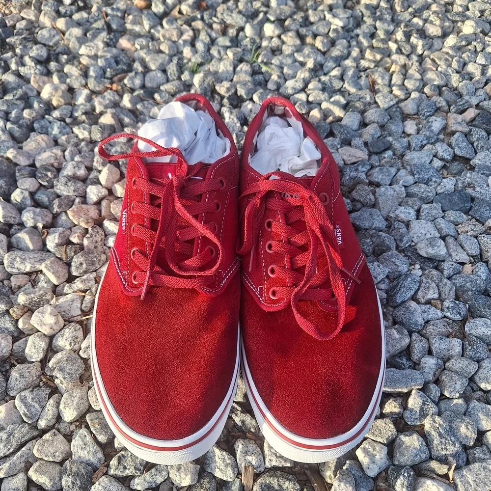 Vans Atwood Red Chili Pepper Sneakers Checkerboard Liner 11.5 - Picture 5 of 13
